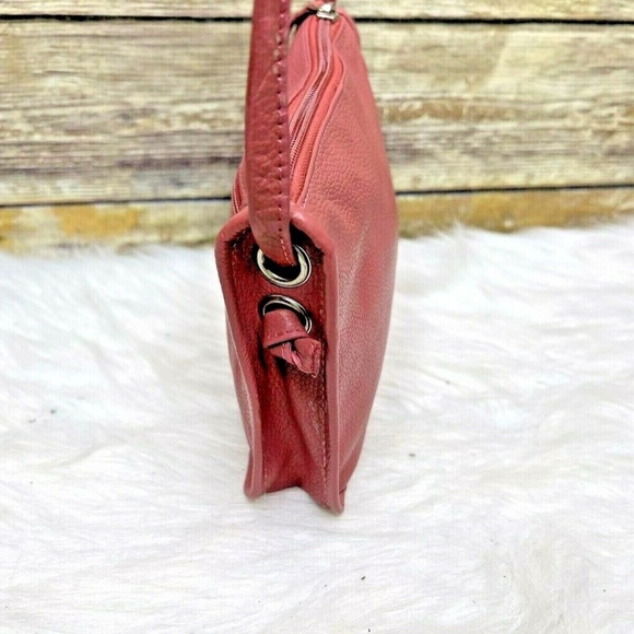 Hotter Pink Pebbled Genuine Leather Small Purse Shoulder Bag CrossBody